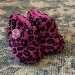 UGG Bixbee Pink Leopard Print Infant Booties